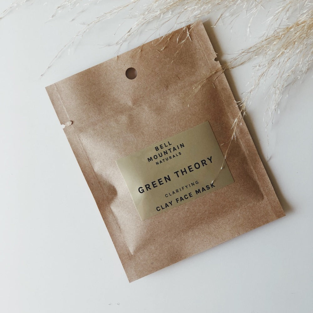 Green Theory Clarifying Clay Face Mask Sample Pack from Bell Mountain Naturals