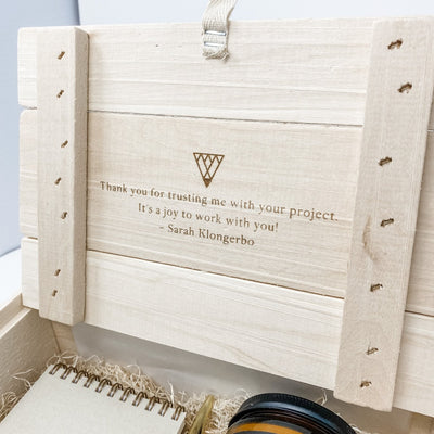 Custom Keepsake Gift Box with engraving on the lid