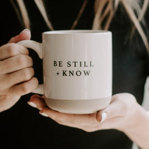 14oz "Be Still & Know" Stoneware Mug from Sweet Water Decor